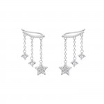 Pendientes Stars Chain Silver