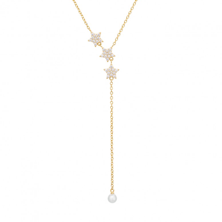 Collar 3 Stars & Pearls Golden