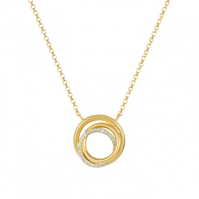 Brillare Flowing Gold Circle Necklace