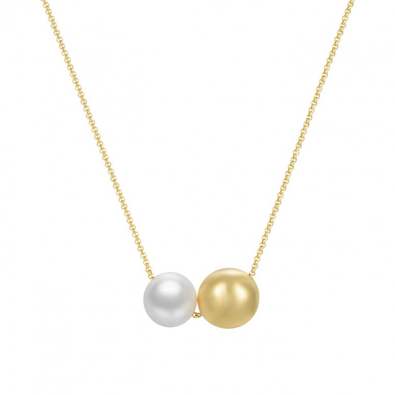 Collar Bella Pearl & Gold Sphere
