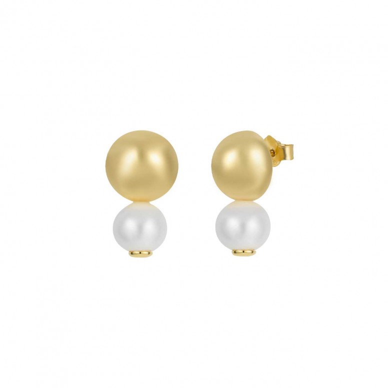 Pendientes Bella Pearl & Gold Sphere