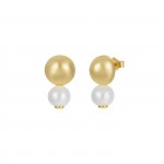 Pendientes Bella Pearl & Gold Sphere