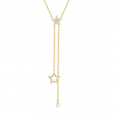 Colar 2 Stars & Pearls Golden