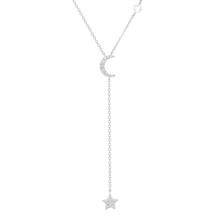 Collar Star & Moon Silver