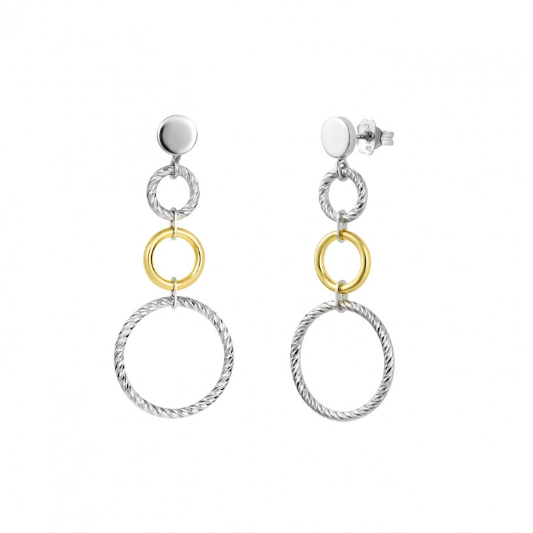 Pendientes Brillare Silver & Gold Bright Circles