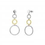 Pendientes Brillare Silver & Gold Bright Circles
