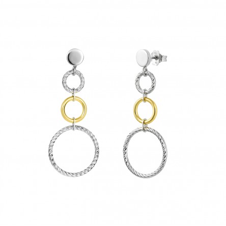 Pendientes Brillare Silver & Gold Bright Circles