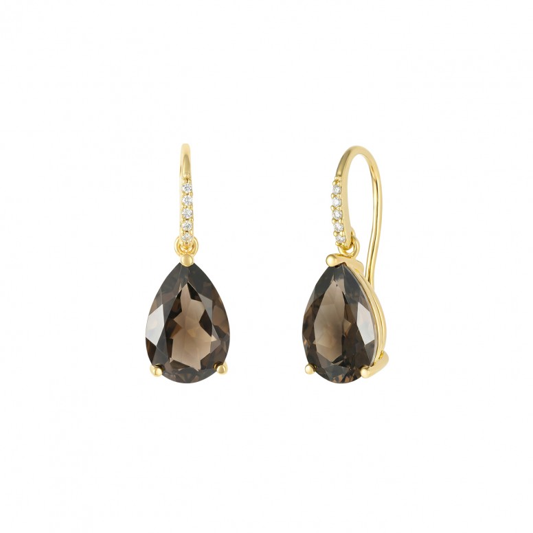 Brincos Bella Smoky Quartz