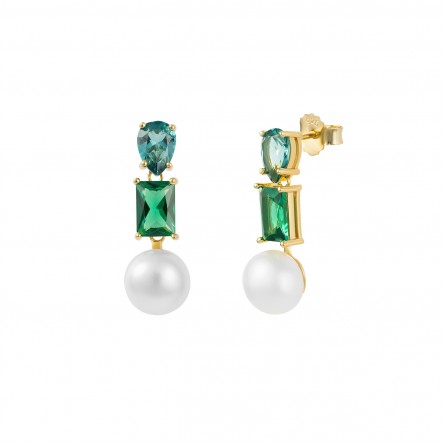 Pendientes Bella Pearls & Aqua Colors