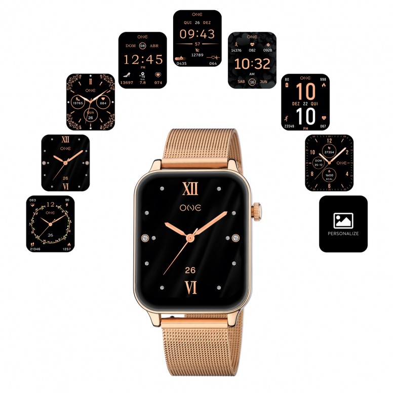 Rel�gio Smartwatch Frame Ouro Rosa