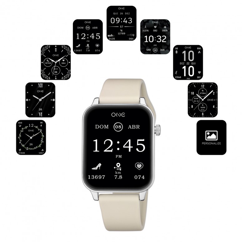 Rel�gio Smartwatch Frame Bege Silicone