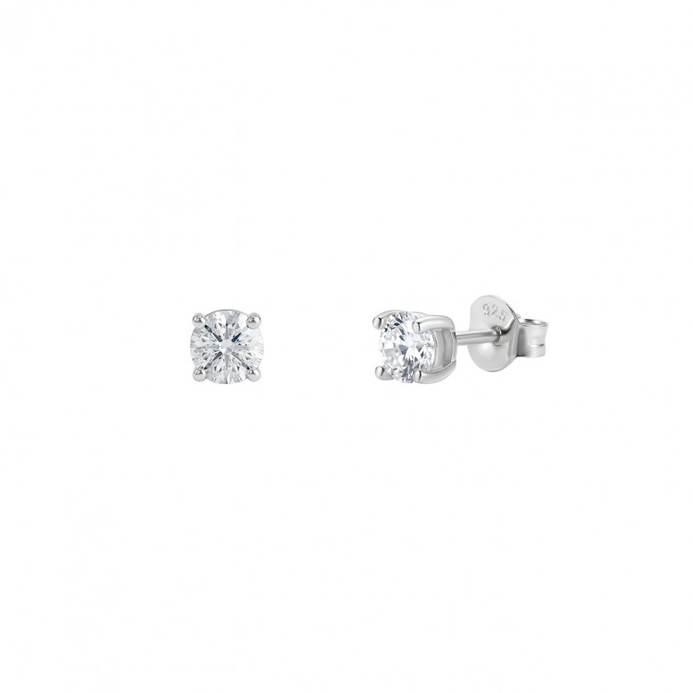 Essential White Silver Earrings