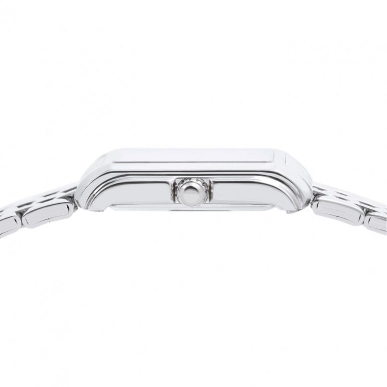 Rel�gio Classic Rectangular Prateado