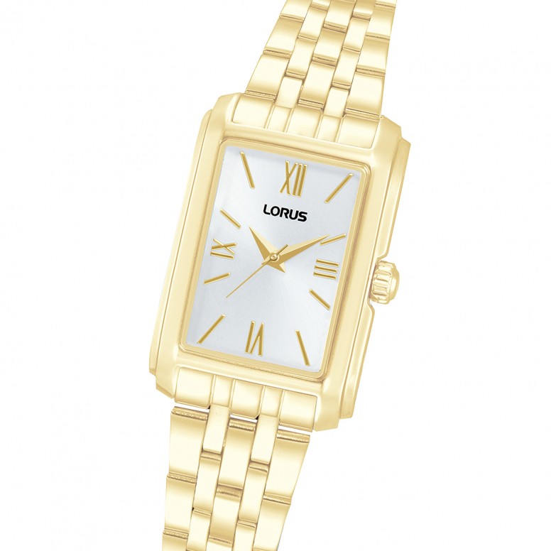 Classic Rectangular Gold Watch