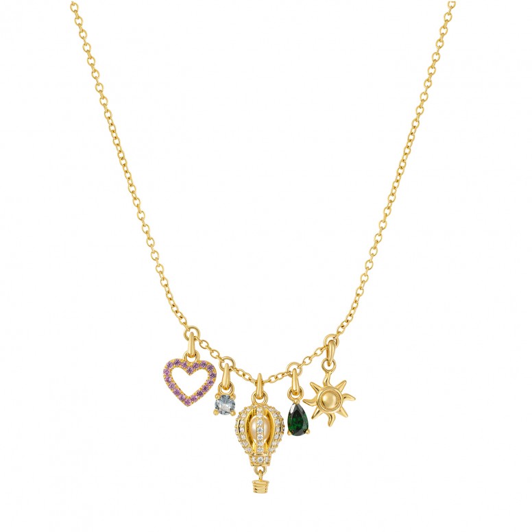 Collar Fun Balloon Multi Charms Dorado