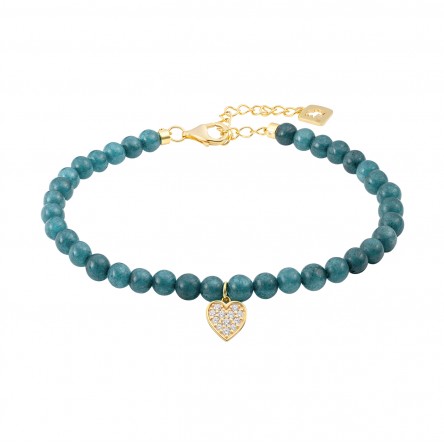 Pulsera Lucky Colors Blue Stones & Love Heart II