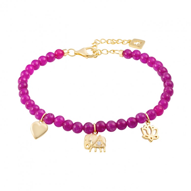 Pulseira Lucky Colors Purple Stones & Lucky Charms II