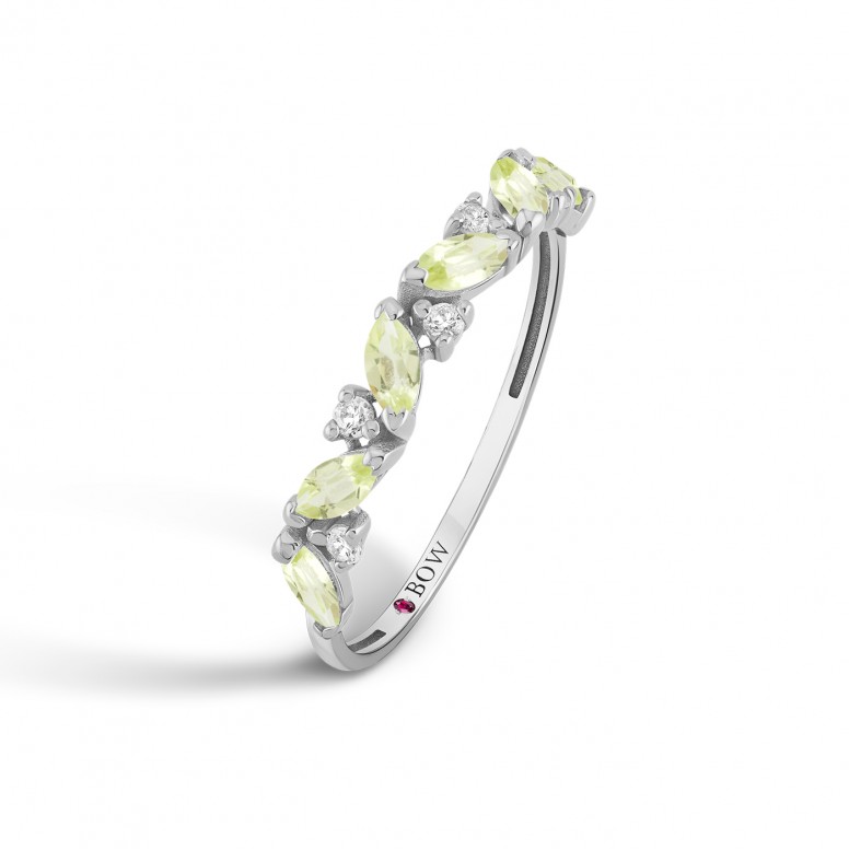 Anillo Olive Oro 18K Peridoto y Diamantes