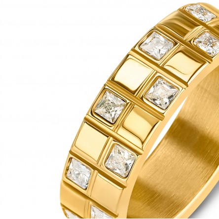 Anel  Chess Crystal Golden