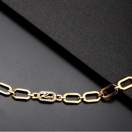 Pulseira Crystals Dourada
