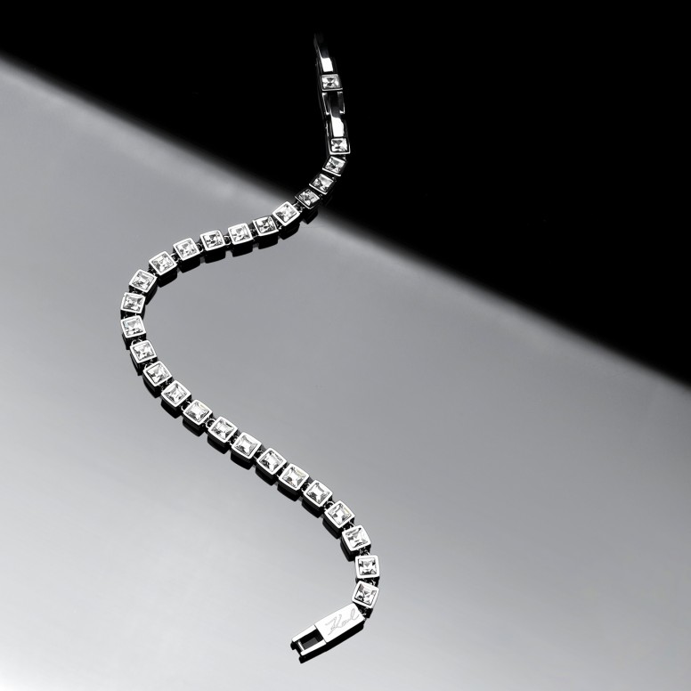 Pulseira Crystals Prateada