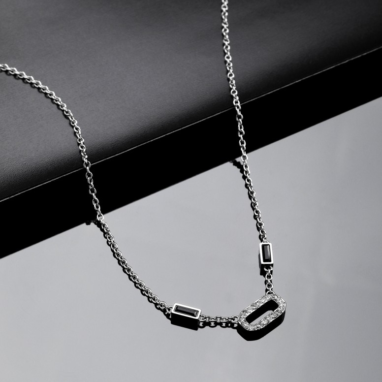 Collar Crystals Plateado
