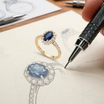 Ring Diana 18K Gold Sapphire and Diamonds
