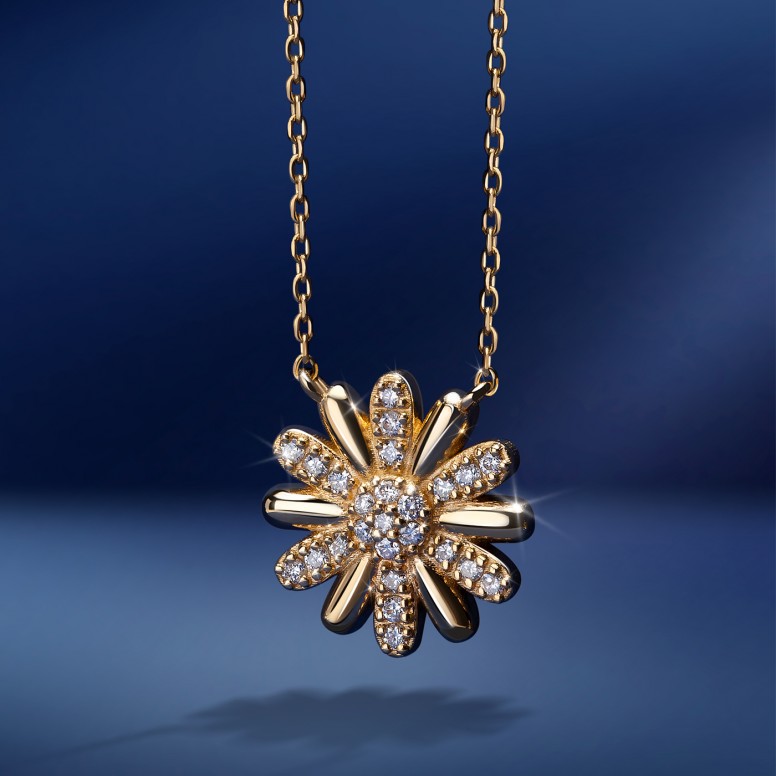 Necklace Daisy 18K Gold Diamonds