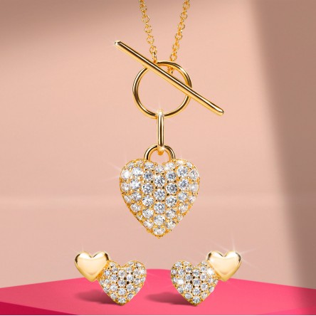 Travinca Heart Golden Necklace
