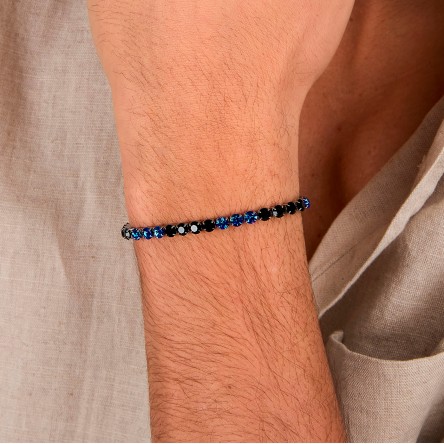 Tennis Blue and Black Bracelet