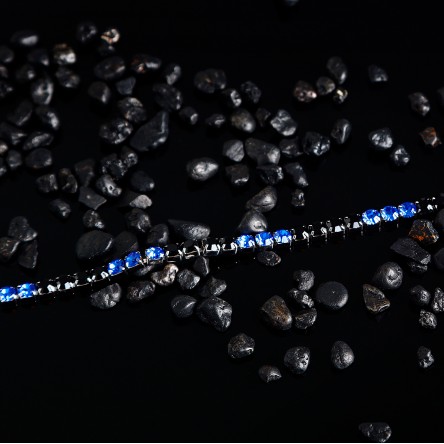 Tennis Blue and Black Bracelet