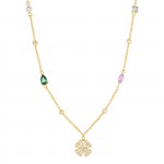 Collar Fun Clover & Stones Dorado