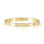 Pulsera Pretty Bangles 6 White Stones Dorada