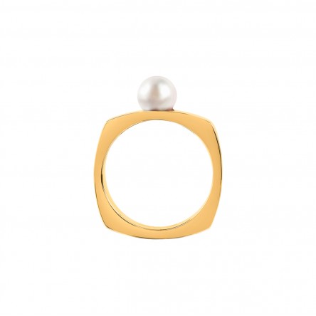Anel Shell Pearl Dourado