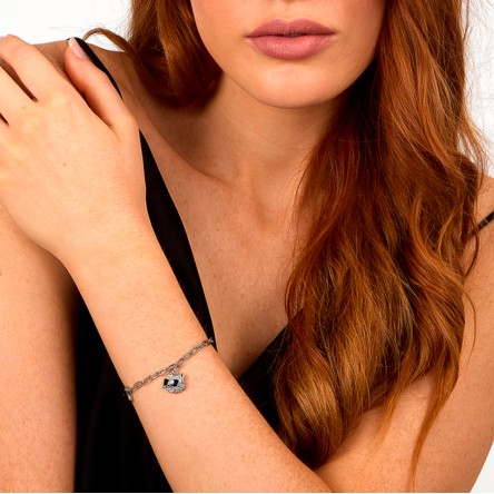 Pulseira Charms Gato Prateada