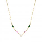 Collar Fun Butterfly & Stones Dorado