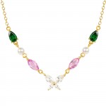 Collar Fun Butterfly & Stones Dorado
