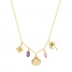 Collar Fun Shell Multi Charms Dorado