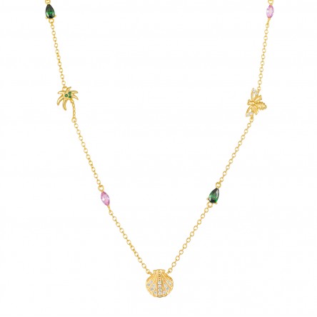 Collar Fun Shell & Stones Dorado II