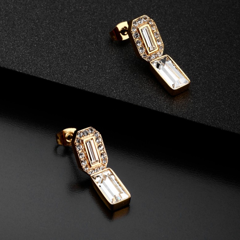 Pendientes Crystals Dorados