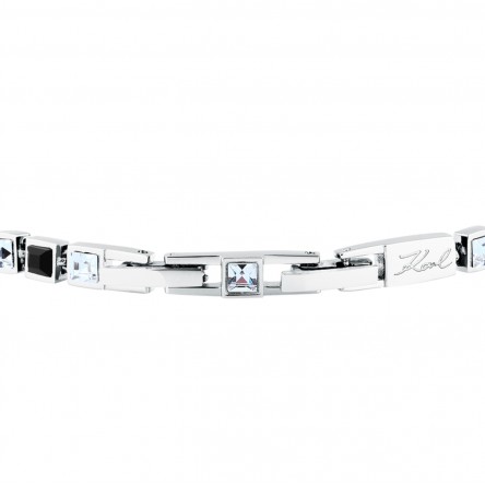 Crystals Silver and Black Bracelet