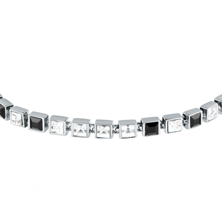 Crystals Silver and Black Bracelet