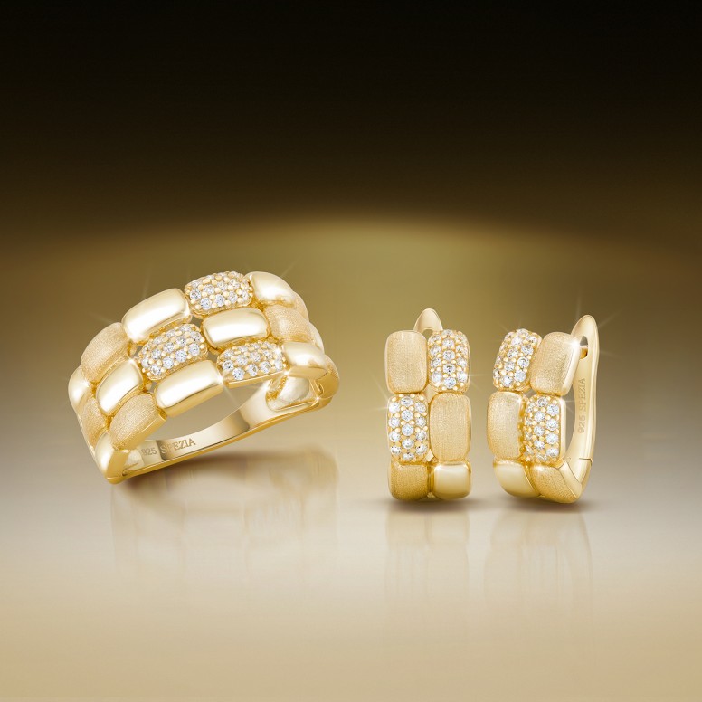 Brincos Trionfo Golden Mosaic