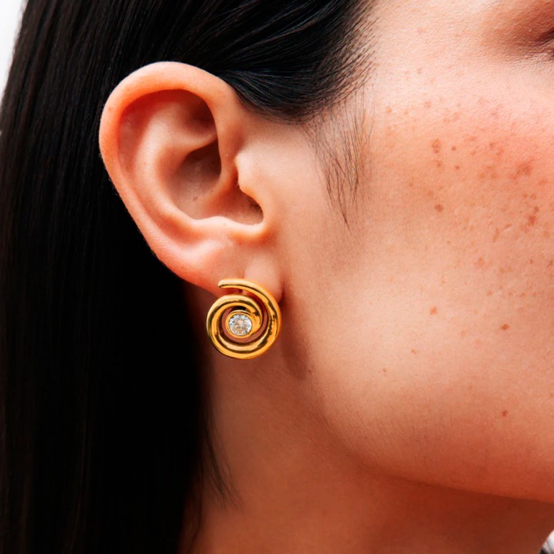 Pendientes Chess Spiral Golden