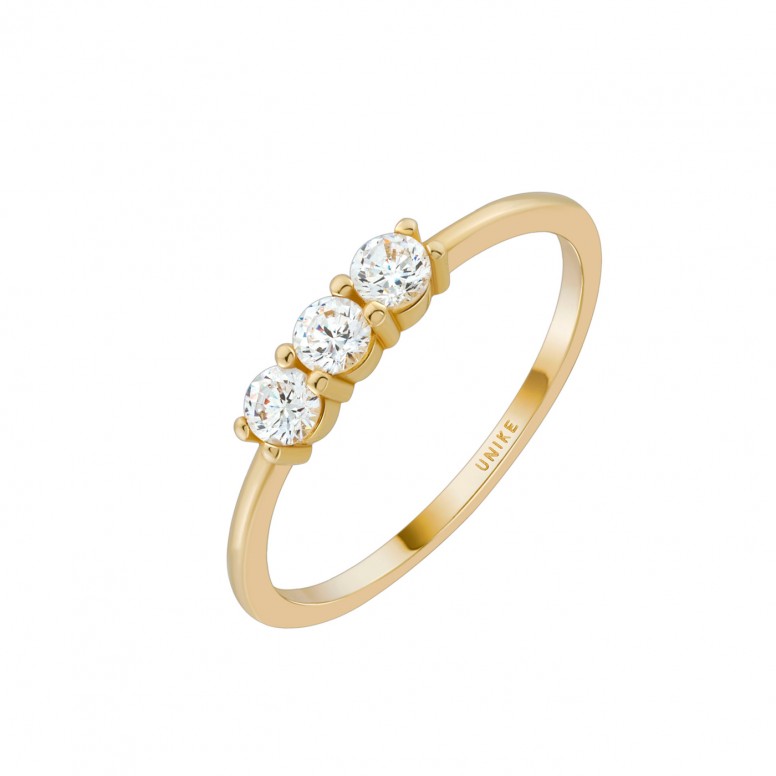 14K Gold 3 Stones Ring