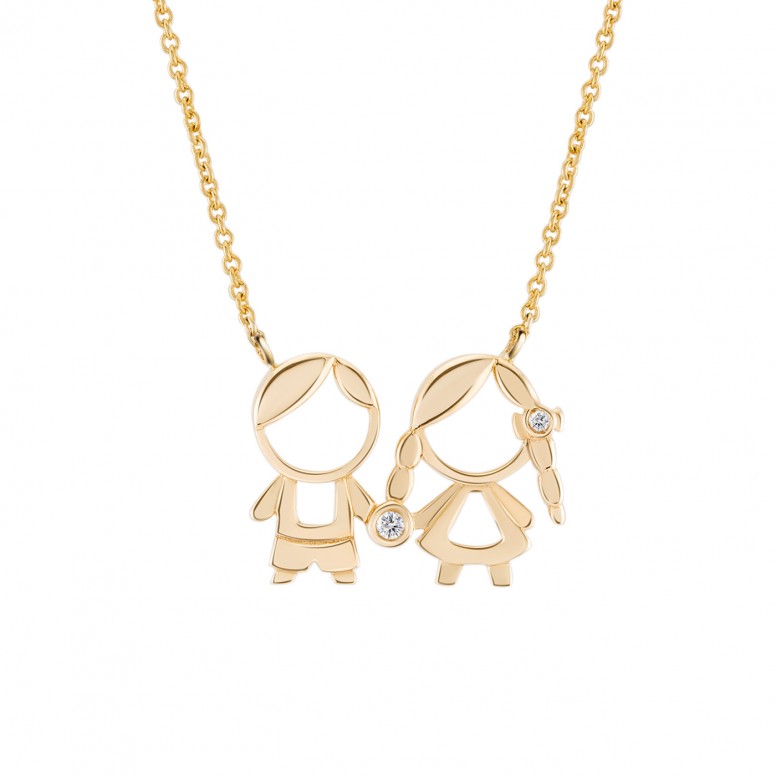 Collar Oro 14K Mum Boy & Girl