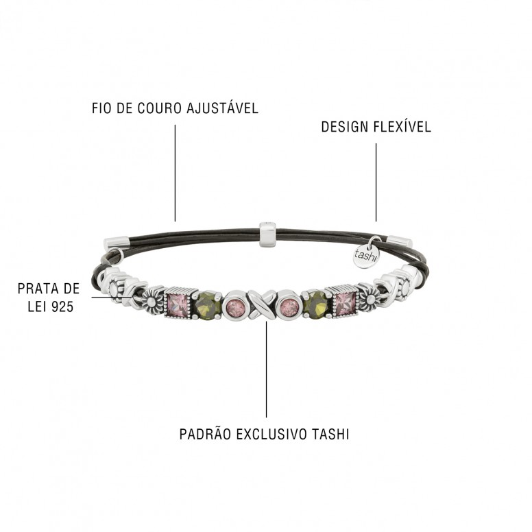 Pulseira Hawaii Verde e Rosa