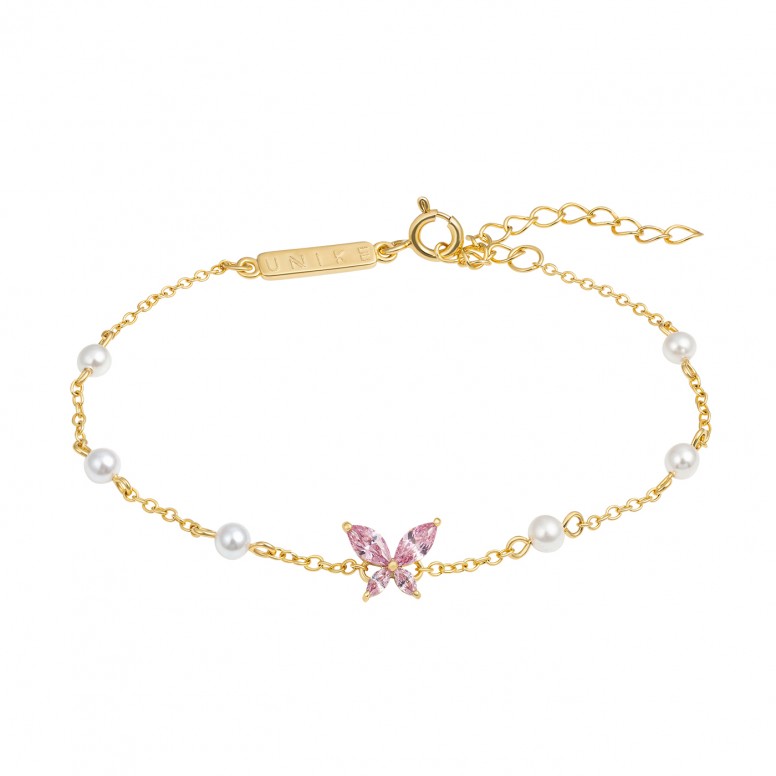 Pulsera Fun Butterfly & Pearls Dorado