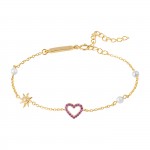 Pulsera Fun Heart & Sun Dorado