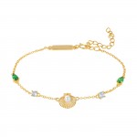 Pulsera Fun Shell & Stones Dorado